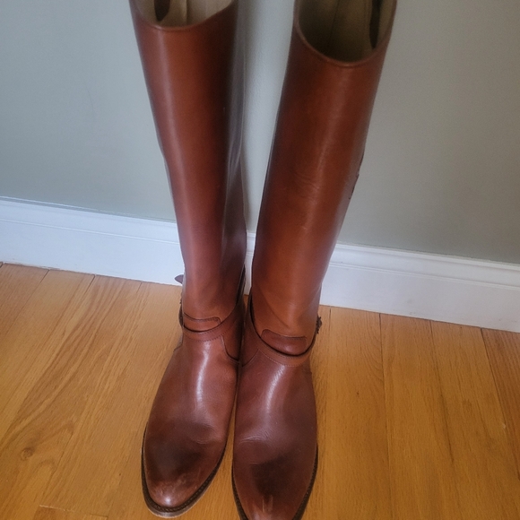 FRYE Riding Monogram High Pull On Boots in Cognac Size 11B - Picture 2 of 7